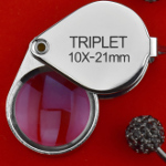 10x21mm Triplet Professional Quality Loupe, Chrome Round Body